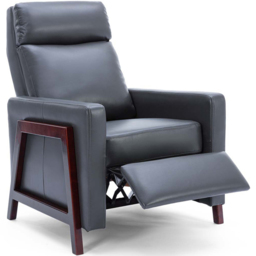 Furniture Online Seattle Black Bonded Leather Manual Recliner Chair - Size: 105 x 80 x 85cm - Grey - Wilko - thumbnail 4