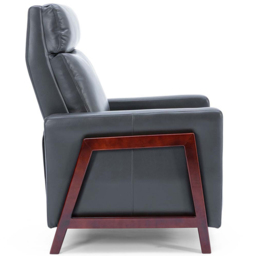 Furniture Online Seattle Black Bonded Leather Manual Recliner Chair - Size: 105 x 80 x 85cm - Grey - Wilko - thumbnail 6
