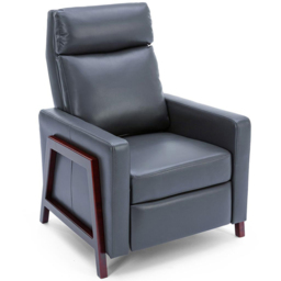 Furniture Online Seattle Black Bonded Leather Manual Recliner Chair - Size: 105 x 80 x 85cm - Grey - Wilko - thumbnail 3