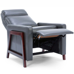 Furniture Online Seattle Black Bonded Leather Manual Recliner Chair - Size: 105 x 80 x 85cm - Grey - Wilko - thumbnail 5