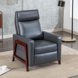 Furniture Online Seattle Black Bonded Leather Manual Recliner Chair - Size: 105 x 80 x 85cm - Grey - Wilko - thumbnail 7