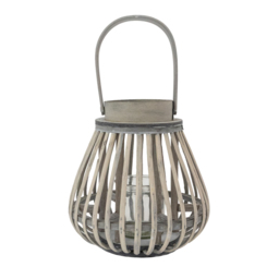 JVL Luna Grey Wash Natural Willow Wood Bulb Shaped Lantern with Wooden Handle 2 Pack - Size: 21.5 x 21.5 x 21.5cm - Wilko - thumbnail 4