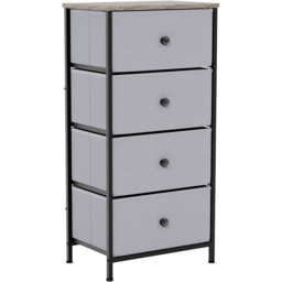 Vida Designs Chorley 4 Drawer Beige and Grey Wood Fabric Chest of Drawer - Brown - Wilko - thumbnail 3