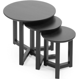 Julian Bowen Nidri Black Oak Nest of Tables Set of 3 - Wilko - thumbnail 4