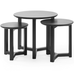 Julian Bowen Nidri Black Oak Nest of Tables Set of 3 - Wilko - thumbnail 5