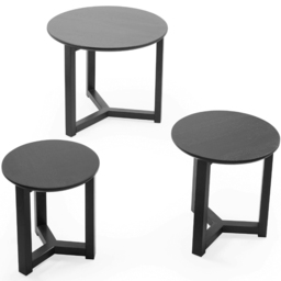 Julian Bowen Nidri Black Oak Nest of Tables Set of 3 - Wilko - thumbnail 7