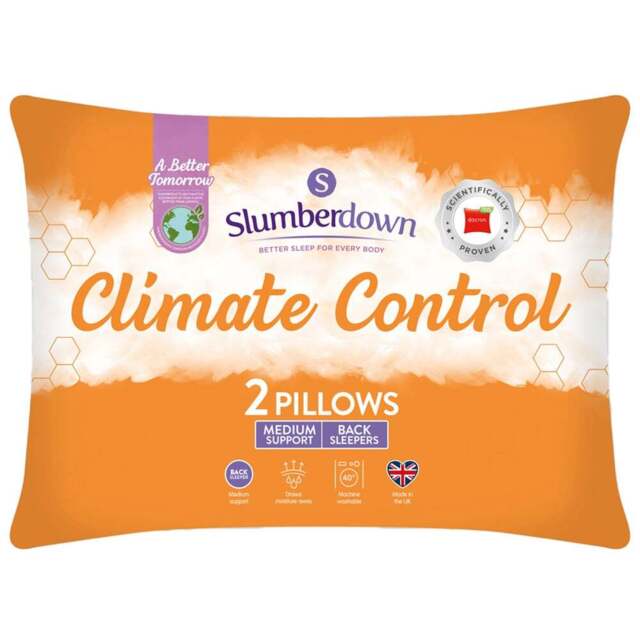 Slumberdown White Climate Control Pillow 2 Pack - Wilko - image 1