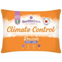 Slumberdown White Climate Control Pillow 2 Pack - Wilko
