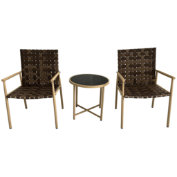 Furniture One 2 Seater Leather Effect Rattan Garden Lounge Set - Yellow - Wilko - thumbnail 3