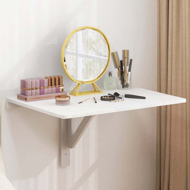 Costway Wall Mounted Drop-Leaf Folding Desk White - Size: 91.4 x 38.1 x 12.7cm - Wilko - image 1