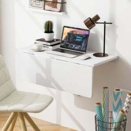 Costway Wall Mounted Drop-Leaf Folding Desk White - Size: 91.4 x 38.1 x 12.7cm - Wilko - thumbnail 4