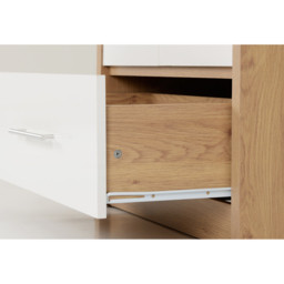 Seconique Seville 2 Door Single Drawer White Gloss Light Oak Effect Veneer Wardrobe - Size: 2 Door, Single Drawer - Wilko - thumbnail 7