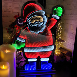 Samuel Alexander Infinity Light Up Standing Santa Christmas Decoration 74cm - Size: 76 x 50 x 10cm - Red - Wilko
