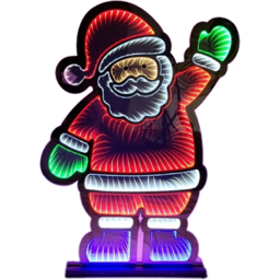 Samuel Alexander Infinity Light Up Standing Santa Christmas Decoration 74cm - Size: 76 x 50 x 10cm - Red - Wilko - thumbnail 3