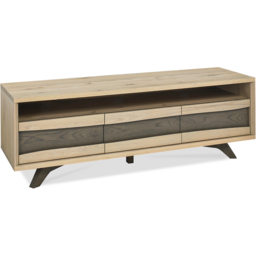 Bentley Designs Cadell 3 Drawer Single Shelf Aged Oak Entertainment Unit - Size: 51 x 150 x 45cm - Brown - Wilko - thumbnail 3