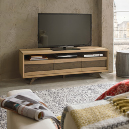Bentley Designs Cadell 3 Drawer Single Shelf Aged Oak Entertainment Unit - Size: 51 x 150 x 45cm - Brown - Wilko - thumbnail 5