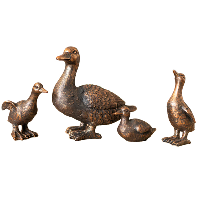 Marco Paul Mum and 3 Baby Ducks Garden Ornament - Size: 44 x 59 x 17cm - Brown - Wilko - image 1