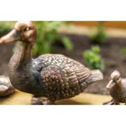 Marco Paul Mum and 3 Baby Ducks Garden Ornament - Size: 44 x 59 x 17cm - Brown - Wilko - thumbnail 4