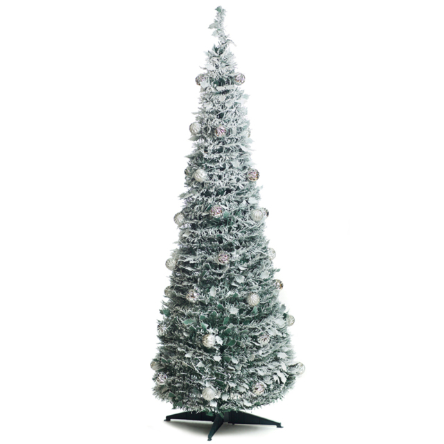 Best Artificial Pre Lit Warm White LED Frosted Pop Up Artificial Christmas Tree 6ft - Wilko - image 1