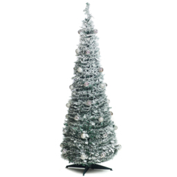 Best Artificial Pre Lit Warm White LED Frosted Pop Up Artificial Christmas Tree 6ft - Wilko - thumbnail 1