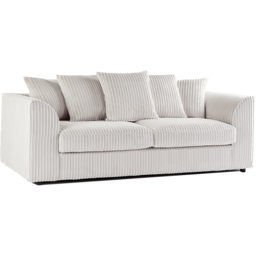 Portland Luxor 3 Seater Cream Jumbo Cord Sofa with Scatter Back - Wilko - thumbnail 3