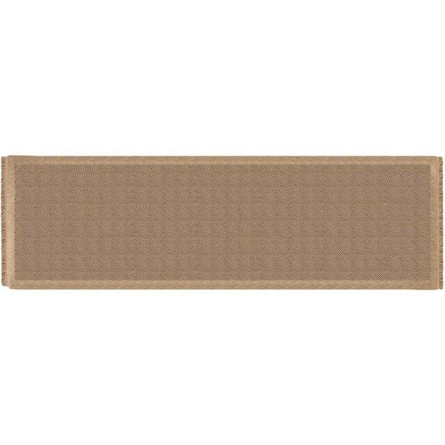 Eselle Jute Effect Herringbone Runner 60 x 230cm - Size: 230 x 60 x 0.5cm - Brown - Wilko - image 1