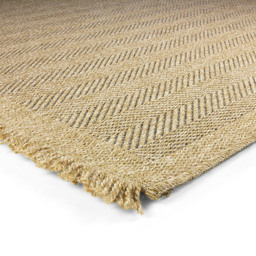 Eselle Jute Effect Herringbone Runner 60 x 230cm - Size: 230 x 60 x 0.5cm - Brown - Wilko - thumbnail 6