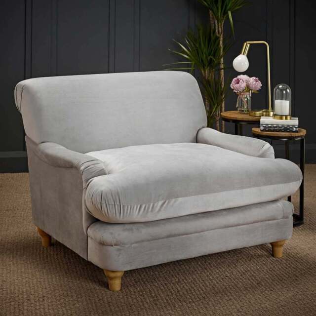 Plumpton Grey Velvet Chair - Size: Single - LPD Home - Wilko - image 1