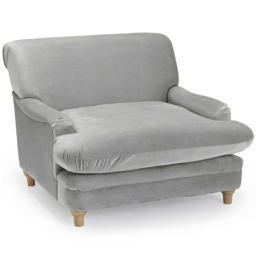Plumpton Grey Velvet Chair - Size: Single - LPD Home - Wilko - thumbnail 3