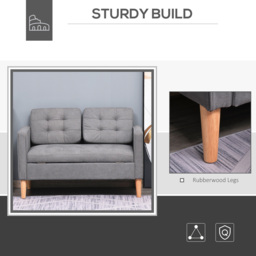 Portland 2 Seater Grey Cotton Sofa with Hidden Storage - Wilko - thumbnail 6