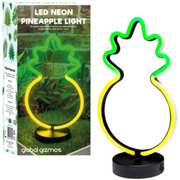 Global Gizmos Pineapple LED Neon Light 30cm - Size: 30 x 17 x 10cm - Multi - Wilko - thumbnail 4