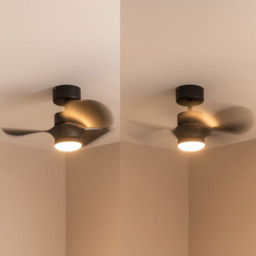 ValueLights Matt Black Integrated LED Ceiling Fan with Remote 24 inch - Size: 30 x 60 x 60cm - Wilko - thumbnail 6