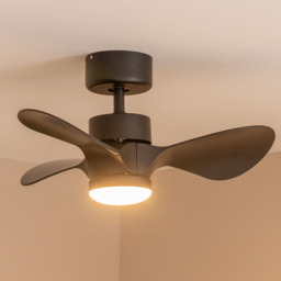 ValueLights Matt Black Integrated LED Ceiling Fan with Remote 24 inch - Size: 30 x 60 x 60cm - Wilko - thumbnail 5