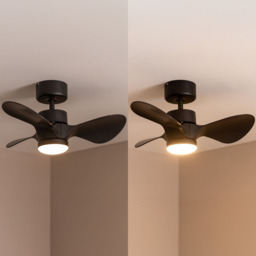ValueLights Matt Black Integrated LED Ceiling Fan with Remote 24 inch - Size: 30 x 60 x 60cm - Wilko - thumbnail 7