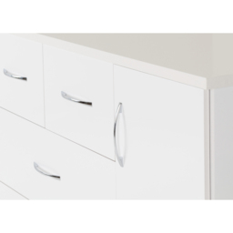 Seconique Nevada 5 Drawer Gloss White Low Wardrobe - Size: Single Door, 5 Drawer - Wilko - thumbnail 5