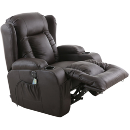 Furniture Online Caesar Brown Bonded Leather Electric Recliner Chair - Size: 105 x 95 x 98cm - Wilko - thumbnail 4