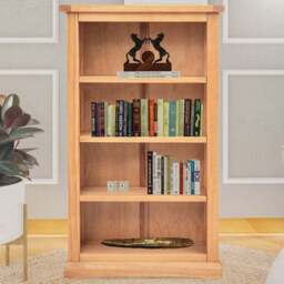 Lucca 4 Shelf Waxed Bookcase - Wood - Wilko - thumbnail 1