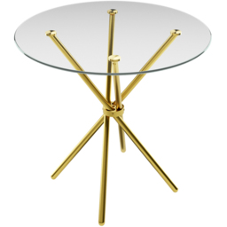 Casa Clear Top Gold Legs Dining Table - Size: 4 Seater - LPD Home - Wilko - thumbnail 3