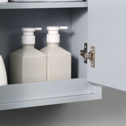 Portland Grey Wall Mounted Mirror Bathroom Cabinet - Size: 48 x 14.5 x 45cm - Wilko - thumbnail 6