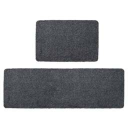 JVL Tanami Charcoal Barrier Doormat and Runner Set of 2 - Size: 50 x 75cm - Grey - JVL Homewares - Wilko - thumbnail 1