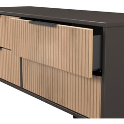 Crowndale Hong Kong 4 Drawer Slatt Effect and Graphite Bed Box Ready Assembled - Slatt Effect & Graphite - Wilko - thumbnail 7