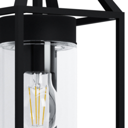 EGLO Trecate Metal Black Modern Lantern Style Clear Outdoor Wall Light - Size: 16 x 16 x 35.5cm - Wilko - thumbnail 4