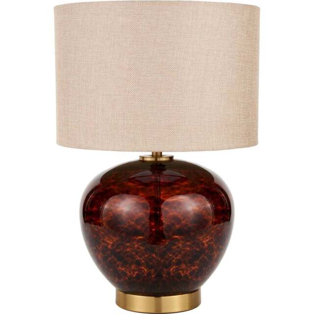 Pacific Lifestyle Lucien Tortoiseshell Glass Table Lamp - Brown - Wilko - image 1