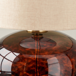 Pacific Lifestyle Lucien Tortoiseshell Glass Table Lamp - Brown - Wilko - thumbnail 4