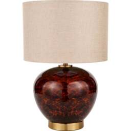 Pacific Lifestyle Lucien Tortoiseshell Glass Table Lamp - Brown - Wilko - thumbnail 1