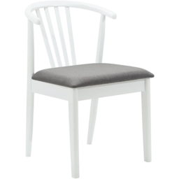 vidaXL Set of 2 White and Grey Rubberwood Vintage Dining Chairs - Multi - Wilko - thumbnail 3