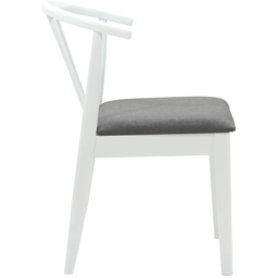 vidaXL Set of 2 White and Grey Rubberwood Vintage Dining Chairs - Multi - Wilko - thumbnail 7