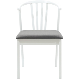 vidaXL Set of 2 White and Grey Rubberwood Vintage Dining Chairs - Multi - Wilko - thumbnail 4