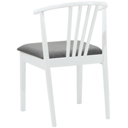 vidaXL Set of 2 White and Grey Rubberwood Vintage Dining Chairs - Multi - Wilko - thumbnail 5