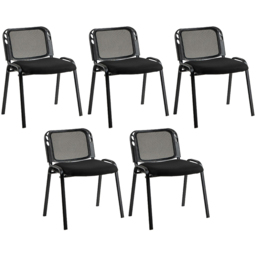 Costway Black Waterfall Seat Waiting Room Chair 5 Pack - Size: 58 x 55 x 72cm - Wilko - thumbnail 3